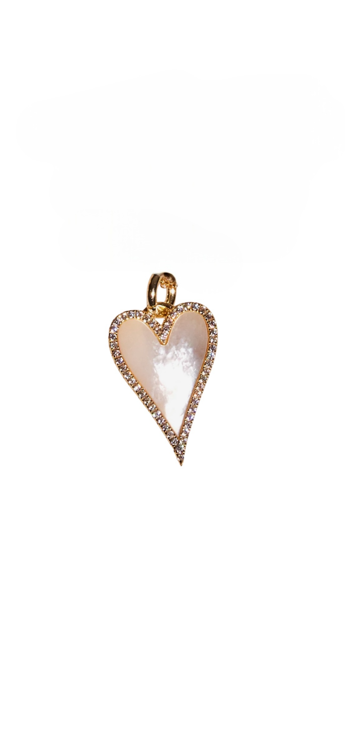 Laurel Heart White on heart chain
