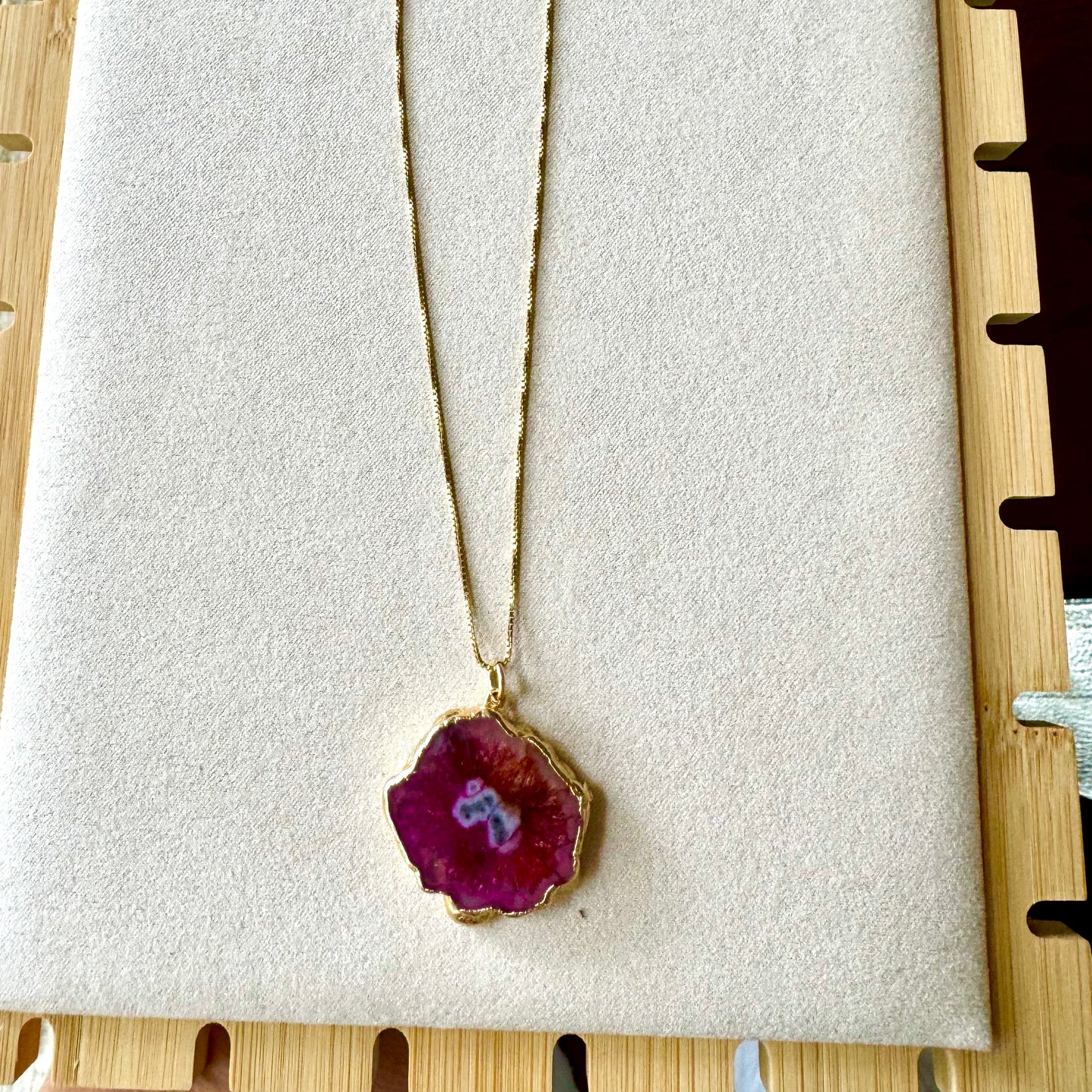 Prickly Pear Agate Pendant Necklace