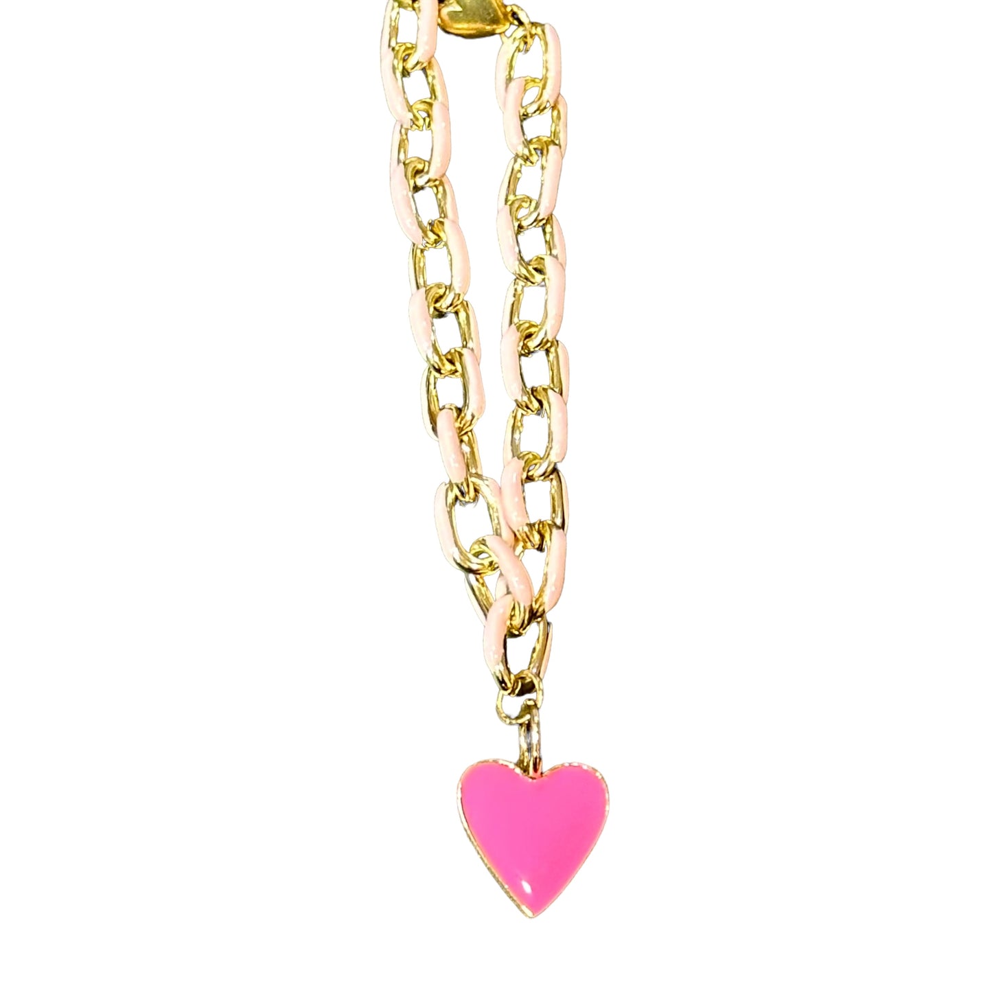 Kids Harper Bracelet with Solid Pink Heart Charm