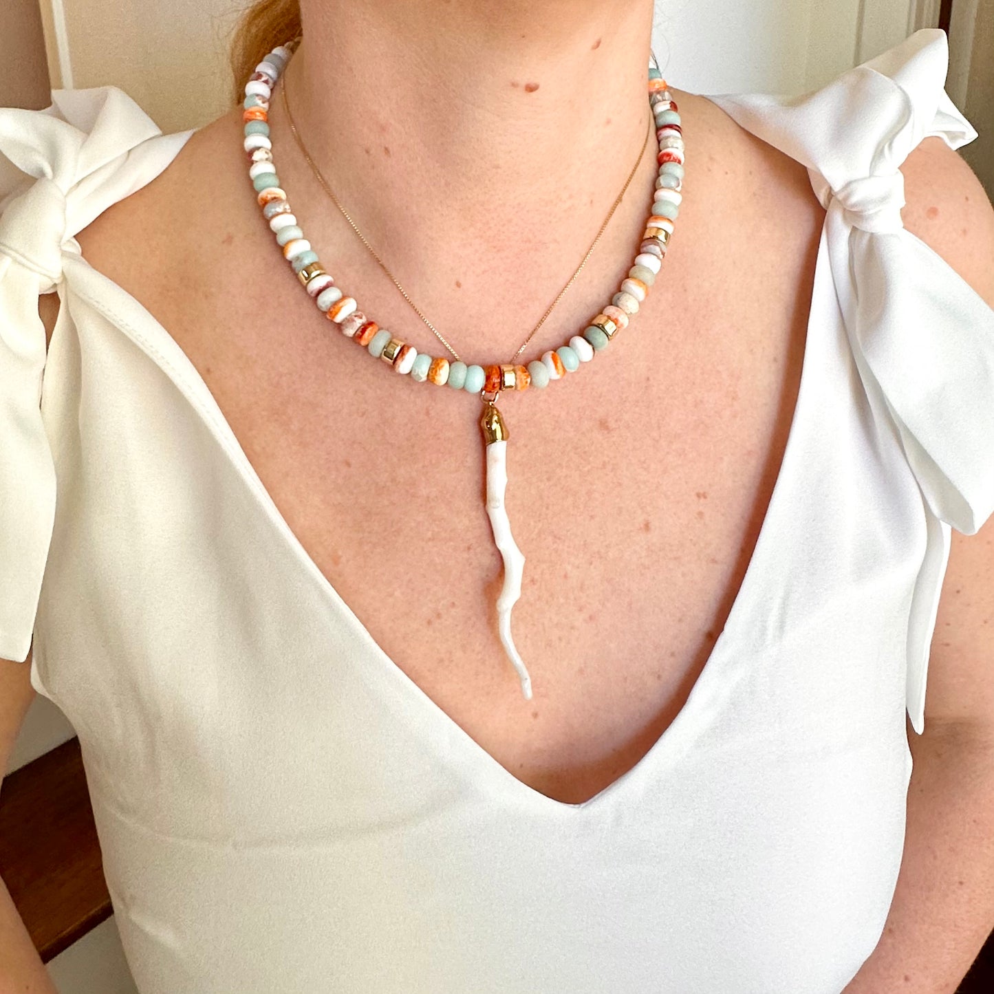 White Coral Necklace (Larger Coral)