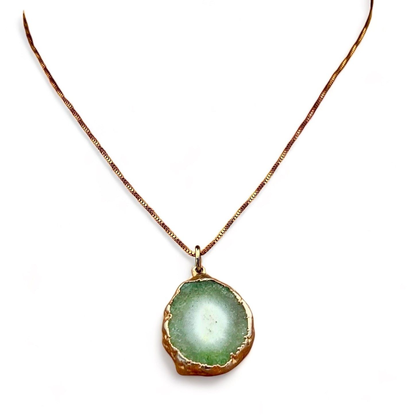 Druzy Necklace in Green