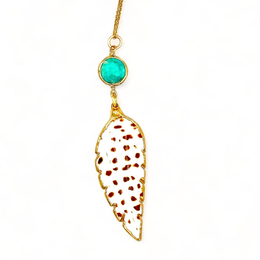 Plume Pendant with Turquoise